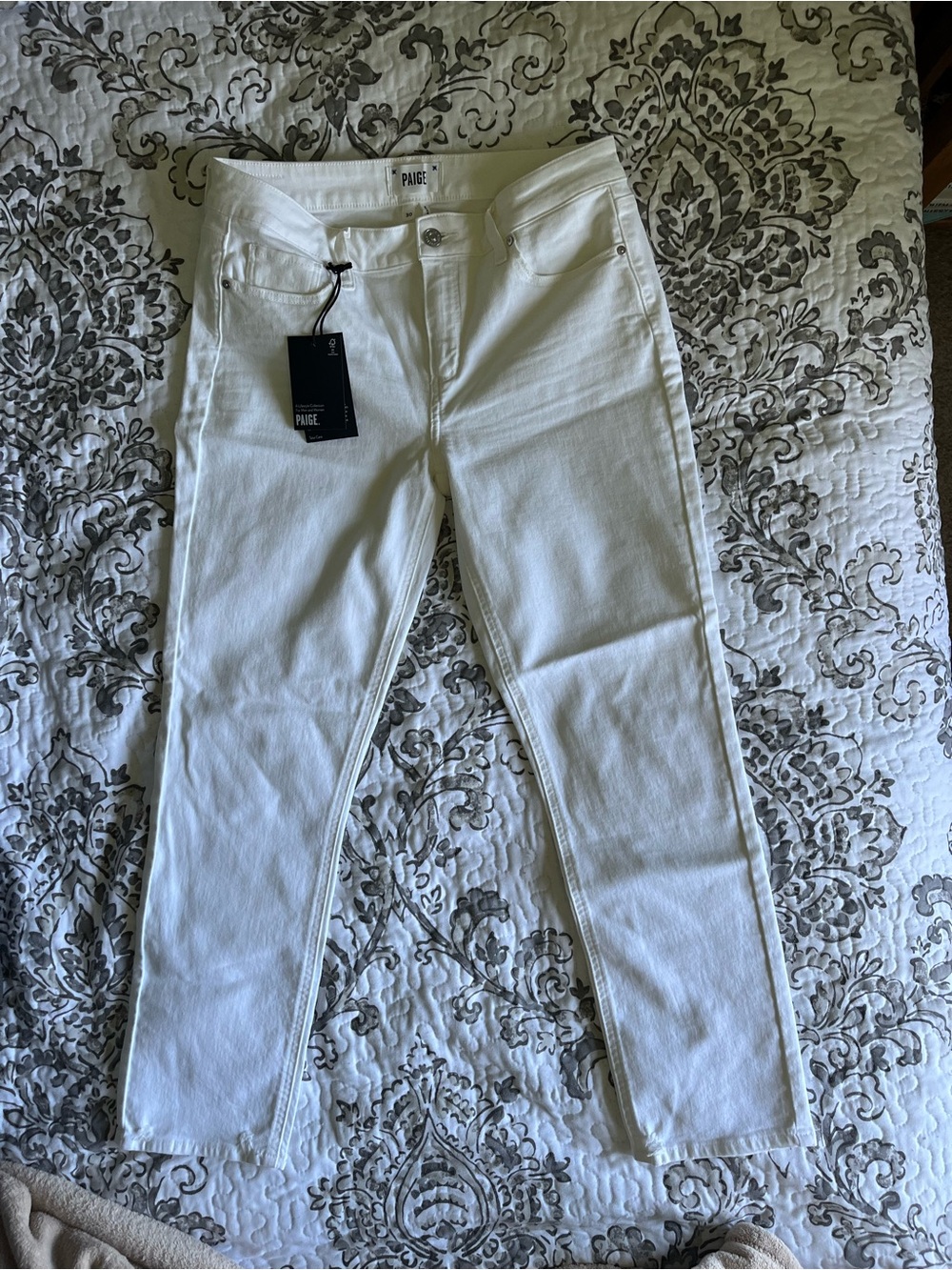 PAIGE Women's White Skinny Jeans - Stretch Slim Fit